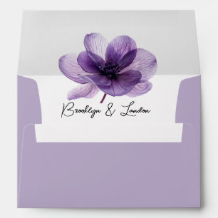 Gorgeous Purple Flower Wedding Envelope