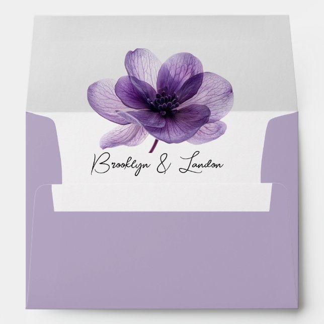 Gorgeous Purple Flower Wedding  Envelope (Back (Bottom))