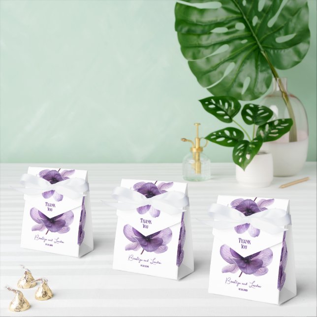 Gorgeous Purple Flower Wedding  Favor Boxes (Multiple)
