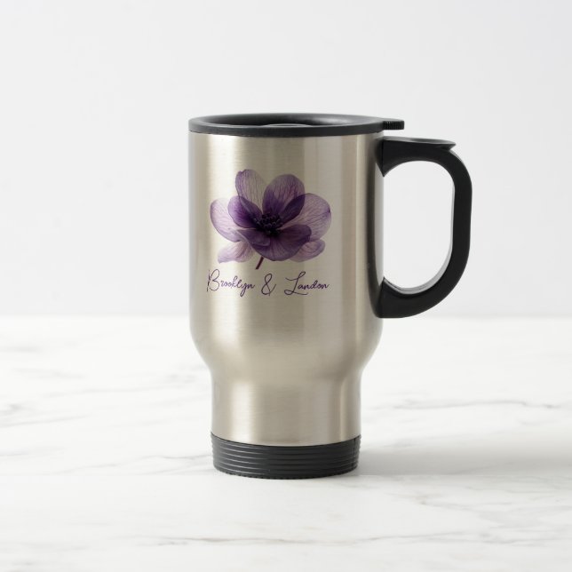 Gorgeous Purple Flower Wedding  Travel Mug (Right)