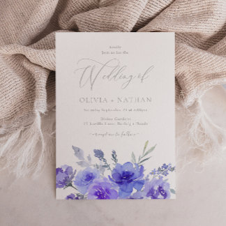 Gorgeous Purple Lavender Violet Floral Wedding Invitation