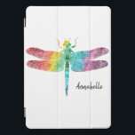 Gorgeous Rainbow Watercolor Dragonfly Silhouette iPad Pro Cover<br><div class="desc">Gorgeous Rainbow Watercolor Dragonfly Silhouette Personalized Tablet cover for Ipad or Kindle. Rainbow of colors in watercolor,  dragonfly silhouette.  Add name to personalize. www.SamAnnDesigns.com</div>