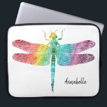 Gorgeous Rainbow Watercolor Dragonfly Silhouette Laptop Sleeve<br><div class="desc">Gorgeous Rainbow Watercolor Dragonfly Silhouette Personalized Laptop Sleeve. Rainbow of colors in watercolor,  dragonfly silhouette.  Add name to personalize. www.SamAnnDesigns.com</div>