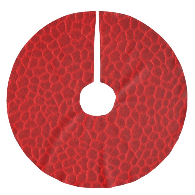 Gorgeous Red Leather Texture Brushed Polyester Tree Skirt (Front)