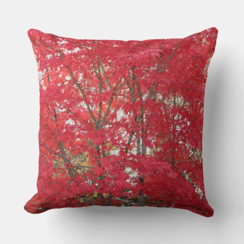 Gorgeous Red Maple Leaves Throw Pillow