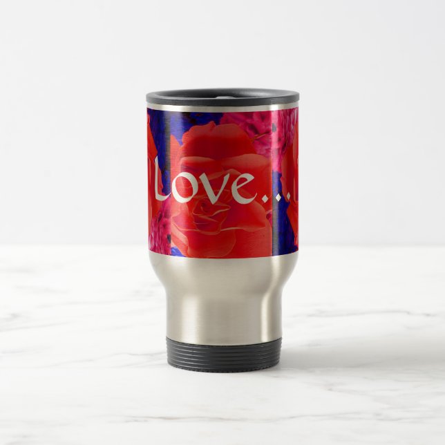 Gorgeous Red Red Rose II Travel Mug (Center)