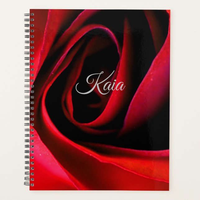 Gorgeous Red Rose Print Notebook (Front)