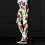 Gorgeous Red Roses and Classic Vintage Handwriting Leggings<br><div class="desc">#abstractart Beautifully feminine Victorian era rose flowers and green leaves on a sophisticated ivory cream off-white white background with old calligraphy style cursive script handwriting. This vintage 1990s inspired abstract design features a gorgeous palette that adds perfect pop of color. For coordinating products or colors, please visit JustFharryn @zazzle.com #zazzlemade...</div>