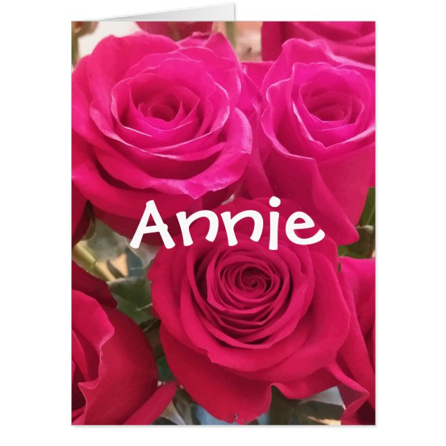 Gorgeous Red Roses Personalized Giant Card for Her (Front)