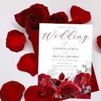 Gorgeous Red Roses & Silver Wedding