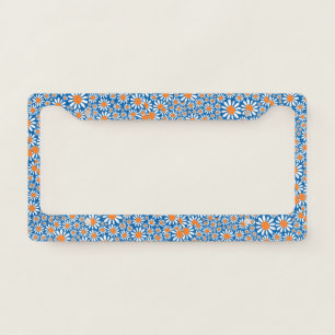 Gorgeous Retro Daisy Pattern License Plate Frame