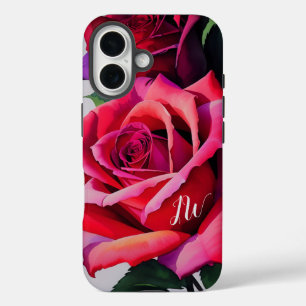 Gorgeous roses and custom text iPhone 16 case