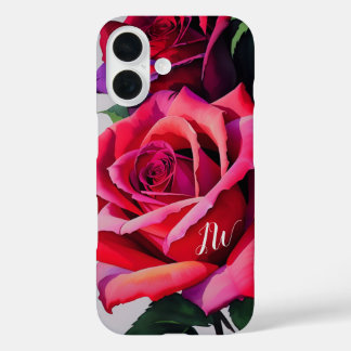Gorgeous roses and custom text iPhone 16 case