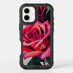 Gorgeous roses and custom text iPhone 16 plus case