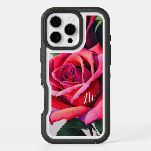 Gorgeous roses and custom text otterbox iPhone case (Back)