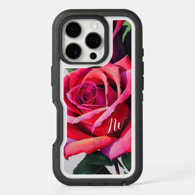 Gorgeous roses and custom text otterbox iPhone case (Back)