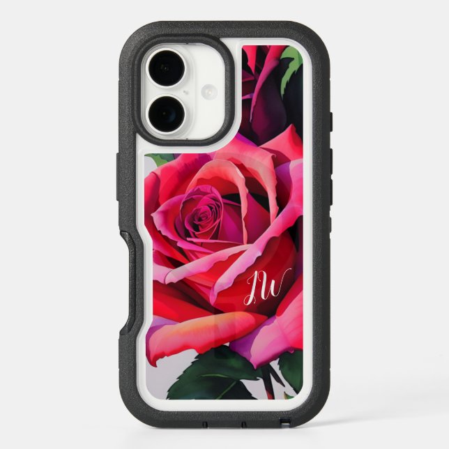 Gorgeous roses and custom text otterbox iPhone case (Back)