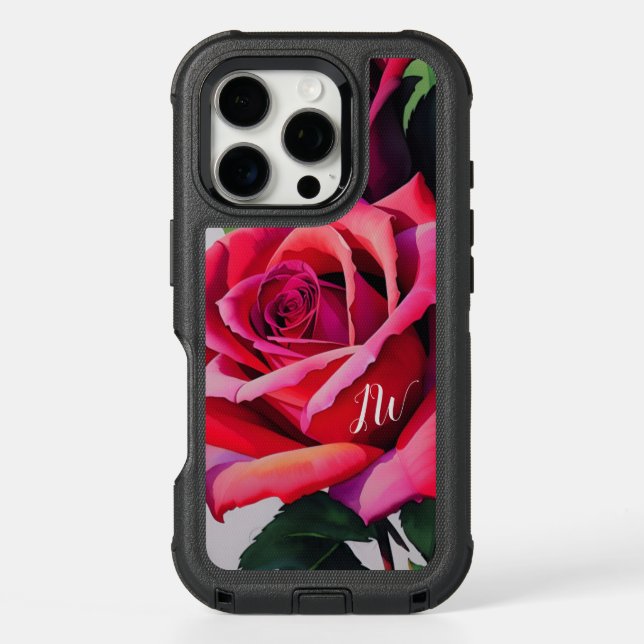 Gorgeous roses and custom text otterbox iPhone case (Back)