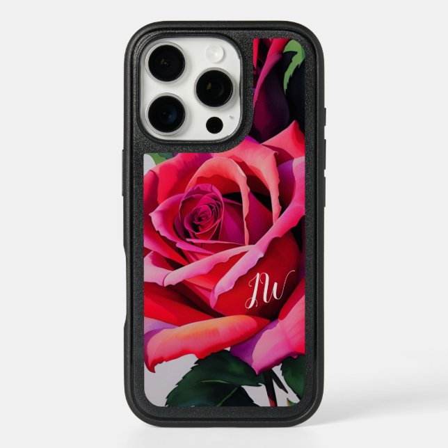 Gorgeous roses and custom text otterbox iPhone case (Back)