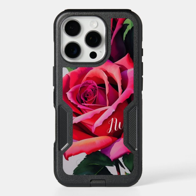 Gorgeous roses and custom text otterbox iPhone case (Back)