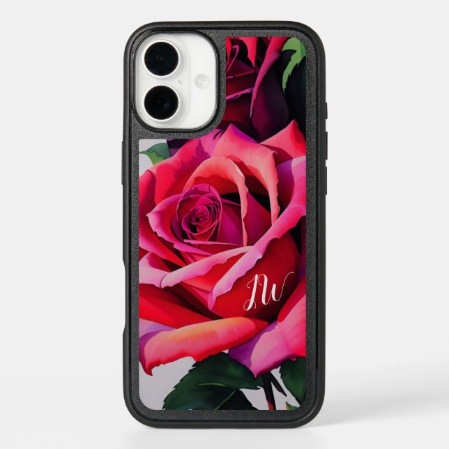 Gorgeous roses and custom text otterbox iPhone case (Back)