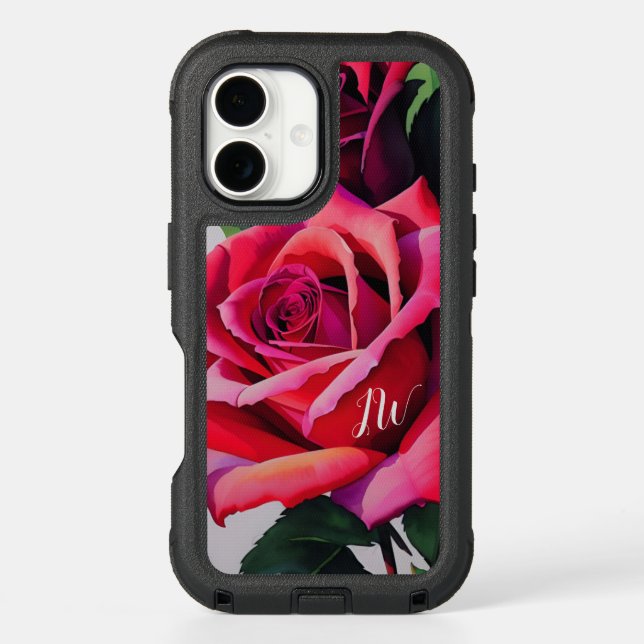 Gorgeous roses and custom text otterbox iPhone case (Back)