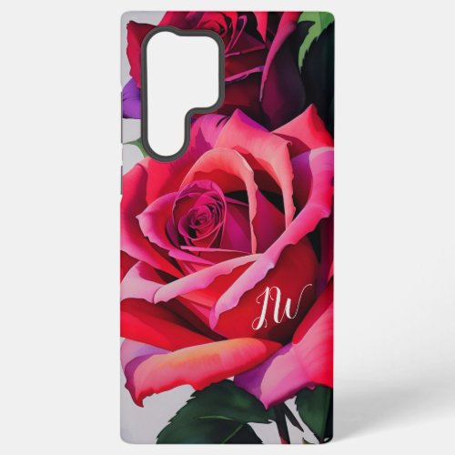 Gorgeous roses and custom text samsung galaxy s22 ultra case