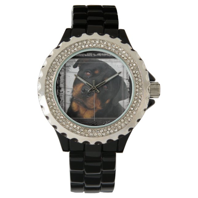 Gorgeous Rottweiler Dog face personalized Watch (Front)