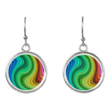Gorgeous round drop earrings rainbow