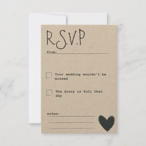 Gorgeous Rustic Dream RSVP note customizable RSVP Card