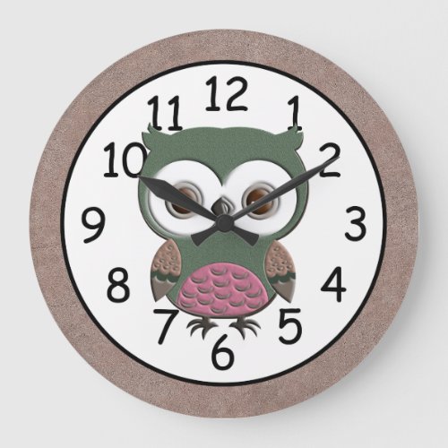 Gorgeous Rustic Owl Large Clock