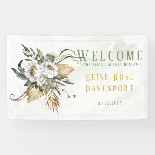 Gorgeous Sage and White Peony Bridal Shower Banner