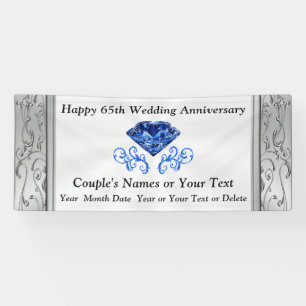 Gorgeous Sapphire 65th Wedding Anniversary Banner