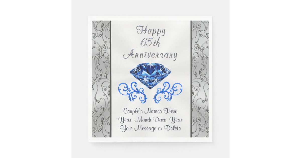 Gorgeous Sapphire 65th Wedding Anniversary Napkins Zazzle Com