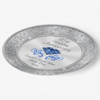 Gorgeous Sapphire 65th Wedding Anniversary Plates