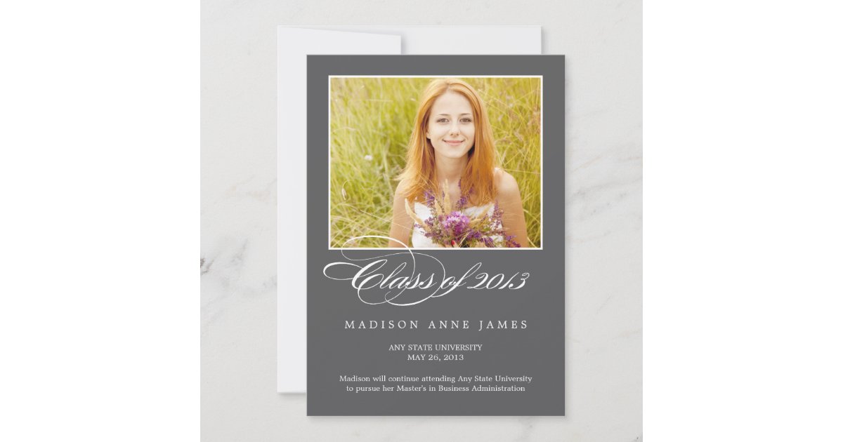 Gorgeous Script Graduation Invitation Announcement | Zazzle