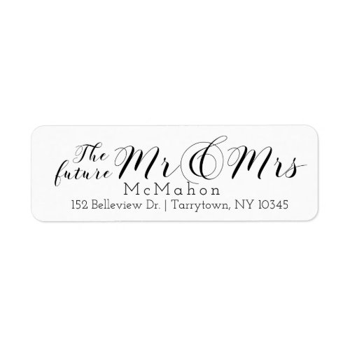 Gorgeous Script The Future Mr and Mrs Label