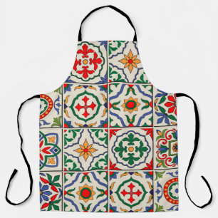 Gorgeous seamless pattern white colorful Moroccan, Apron