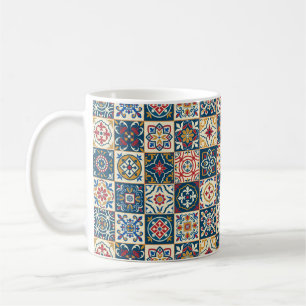 Gorgeous seamless pattern white colorful Moroccan, Coffee Mug