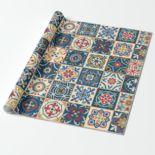 Gorgeous seamless pattern white colorful Moroccan, Wrapping Paper