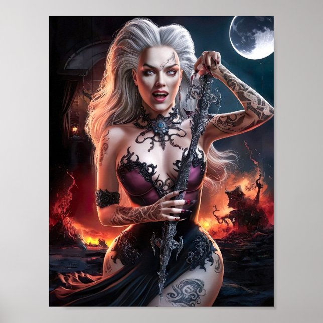 Gorgeous Sexy Lady Vampire Witch Poster Art (Front)
