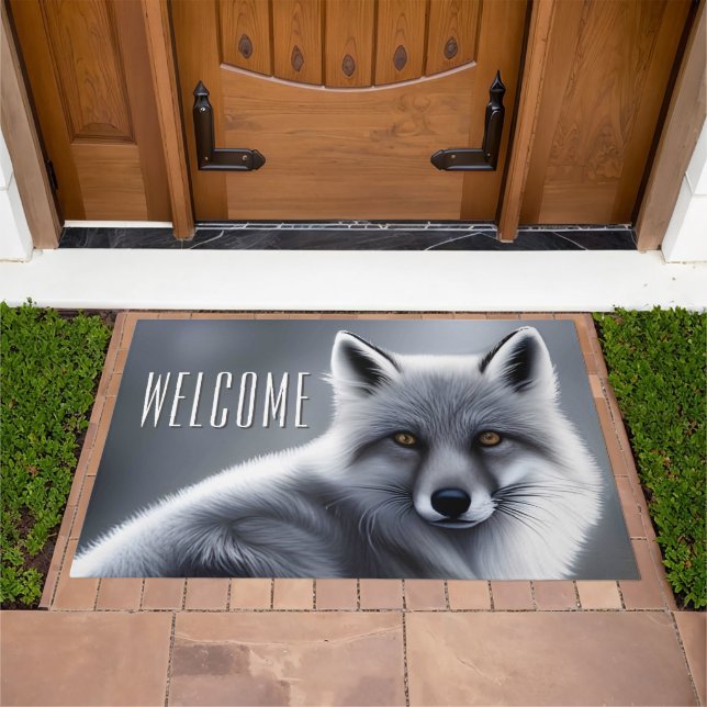 Gorgeous Silver Fox Welcome Doormat (Outdoor)