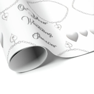 Gorgeous Silver Heart Wedding  Wrapping Paper