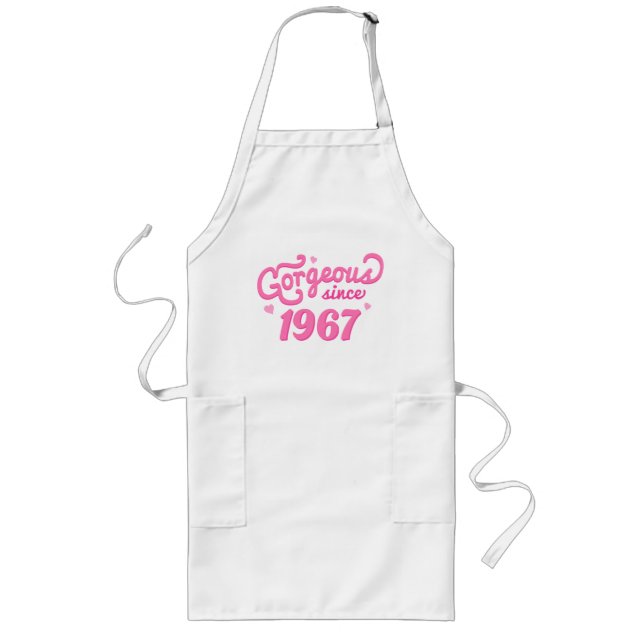 Gorgeous Since 1967 Birthday Gift for Her Long Apron (Front)