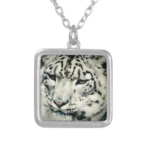 Gorgeous Snow Leopard Silver Plated Necklace