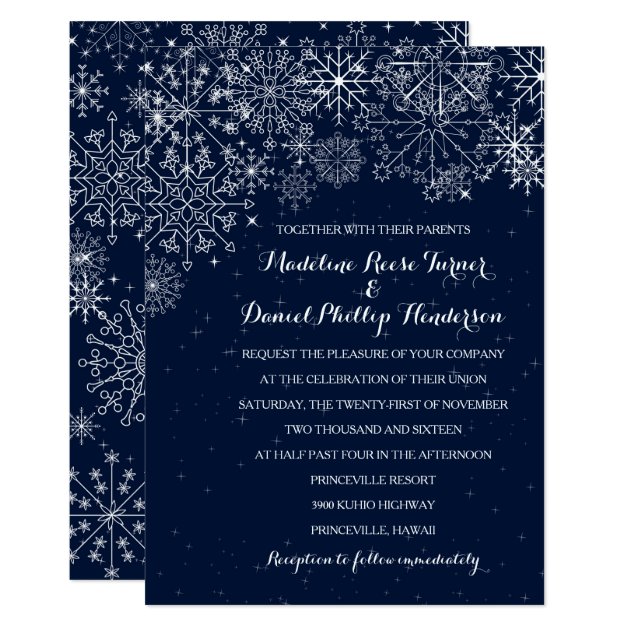 Gorgeous Snowflakes - Winter Wedding Invitations