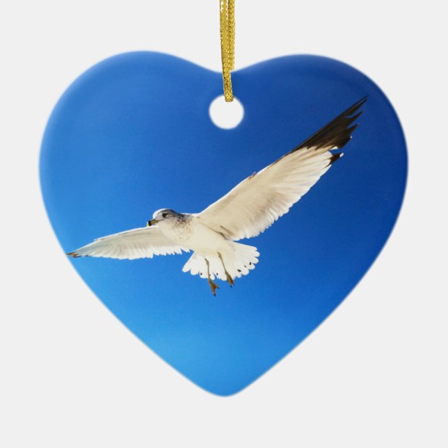 Gorgeous Soaring Seagull Ornaments Beach Ornaments (Front)