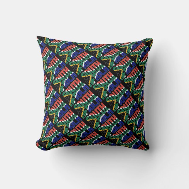 Gorgeous South Africa National Flag Throw Pillow (Front)