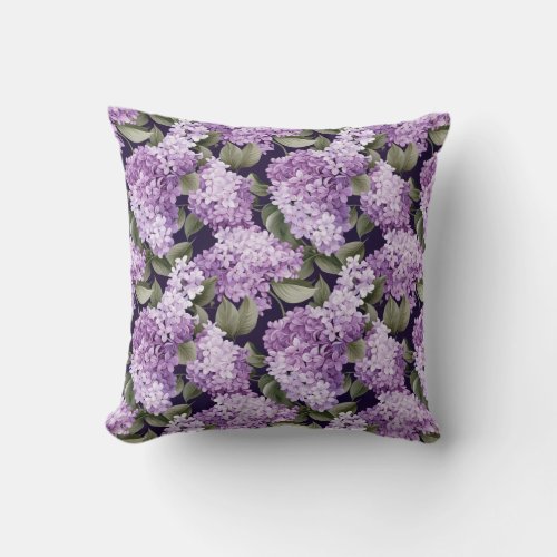 Gorgeous spring flowers purple lilac throw pillow