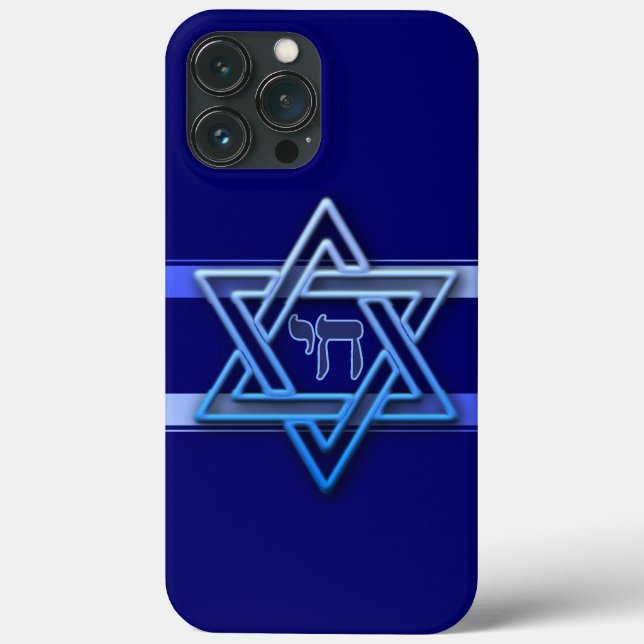 Gorgeous Star of David & Chai Case-Mate iPhone Cas Case-Mate iPhone Case (Back)